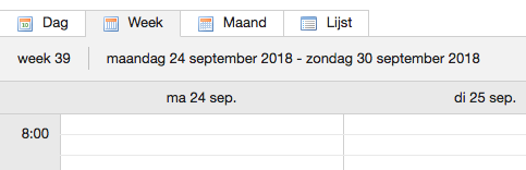 Tabs om te wisselen tussen verschillende weergaves
